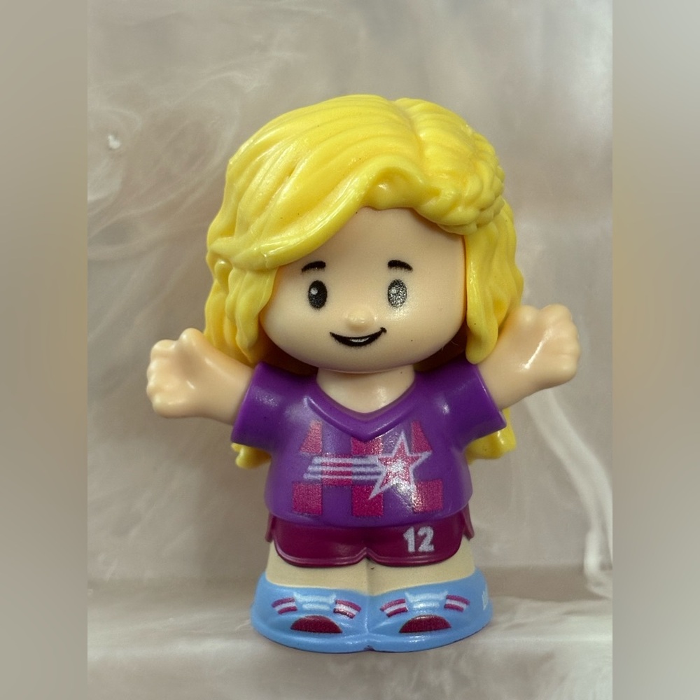 NWT Little People brand miniature play characters, teen blonde in purple